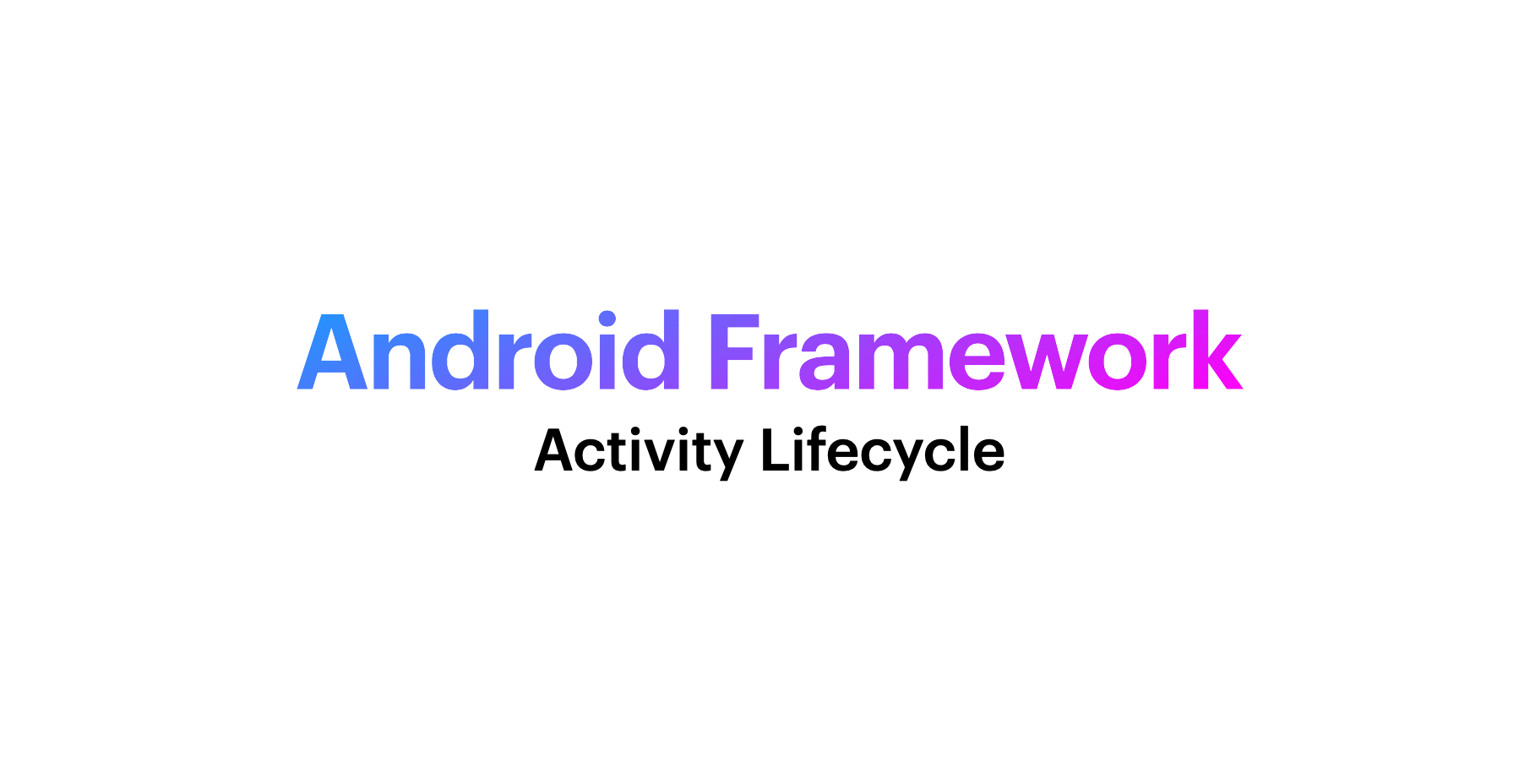 Android Framework（五）——Activity生命周期分析